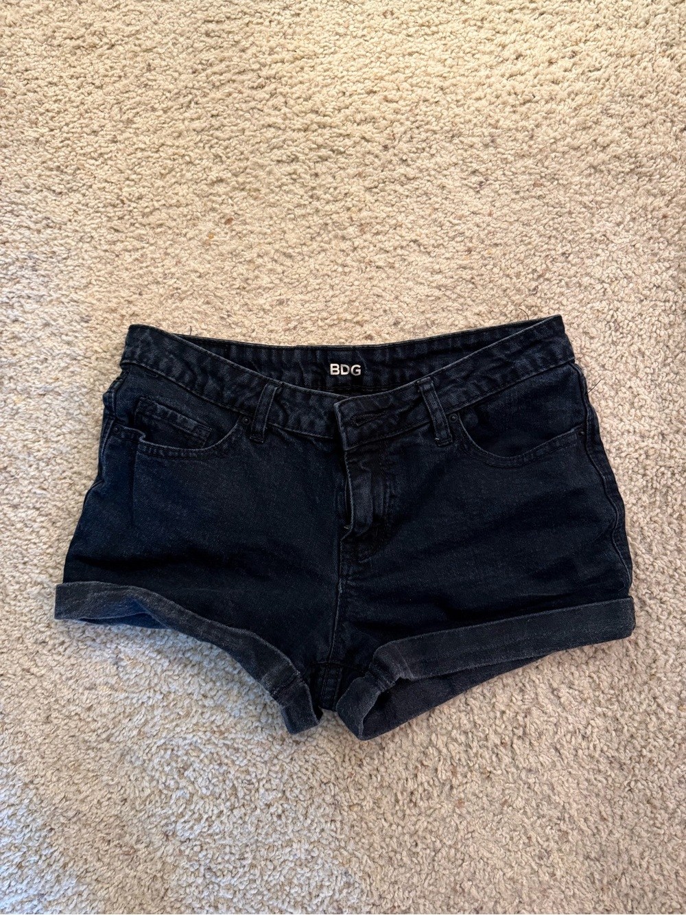 BDG Mid-Rise Alexa Black Denim Shorts